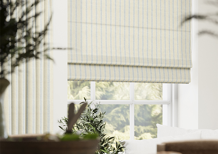 Emily Bond George Stripe, Indigo - Roman Blind - Image 5
